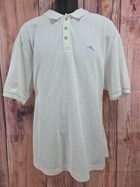 Tommy Bahama Mens White Pima Cotton Polo XXL